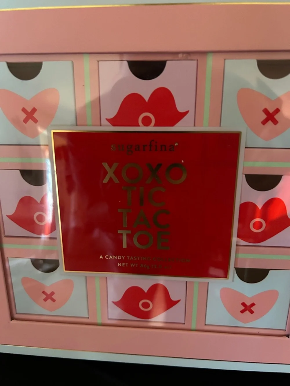 Sugar XOXO Tic Tac Toe Candy Gift Box Only - Pink & Red